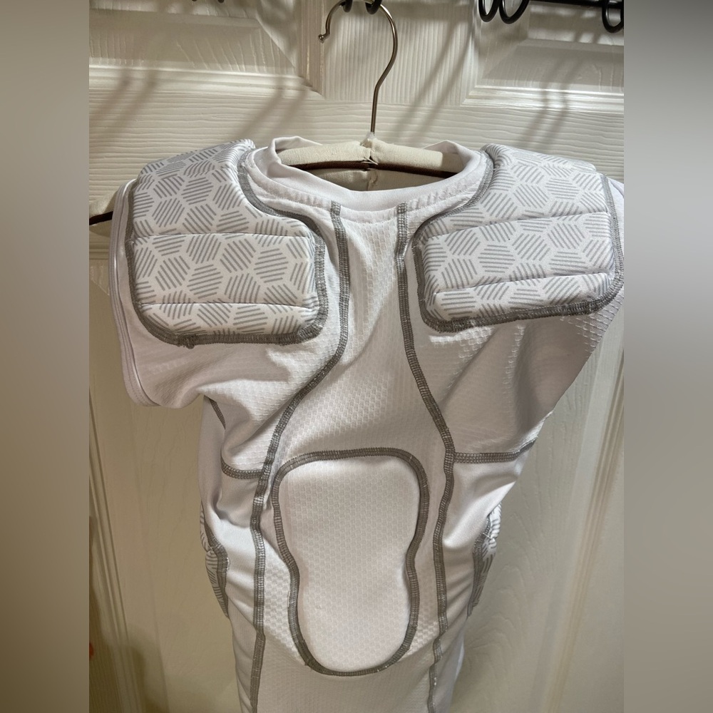McDavid Youth Football Padded Compression Shirt – White Size YL